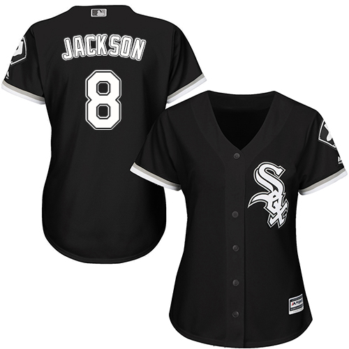 White Sox #8 Bo Jackson Black Alternate Women's Stitched MLB Jersey - Click Image to Close